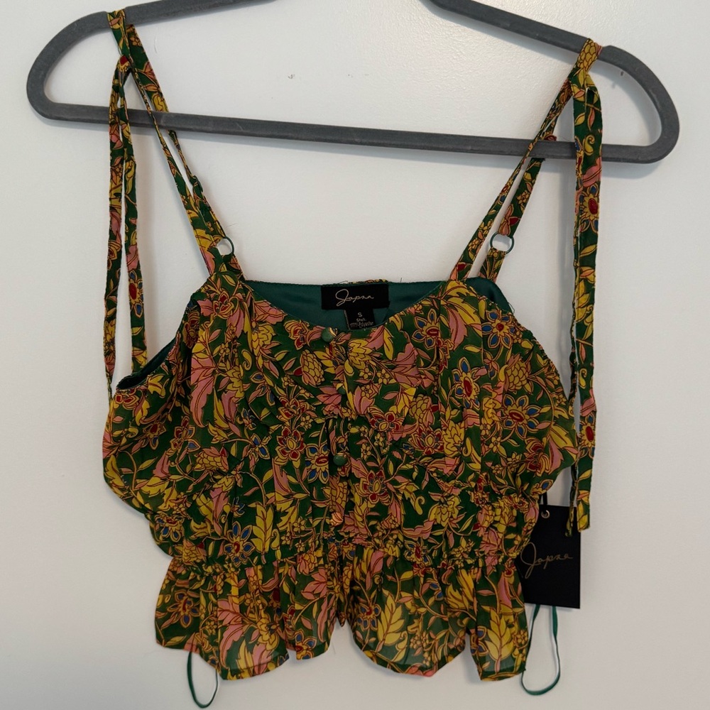 Floral Green and Pink Women's Top